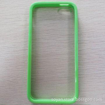 Double Injection PC Case for iPhone 5C, Transparent PC with TPU Bumper